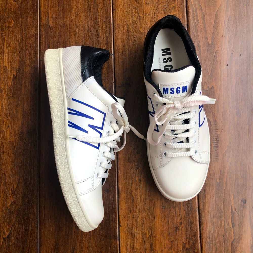 NEW MSGM WHITE CLASSIC CITY SNEAKERS